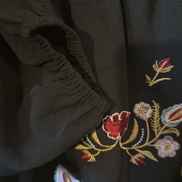 NEW Embroidered Boho Black off shoulder Women's Top - Picture 10 of 10
